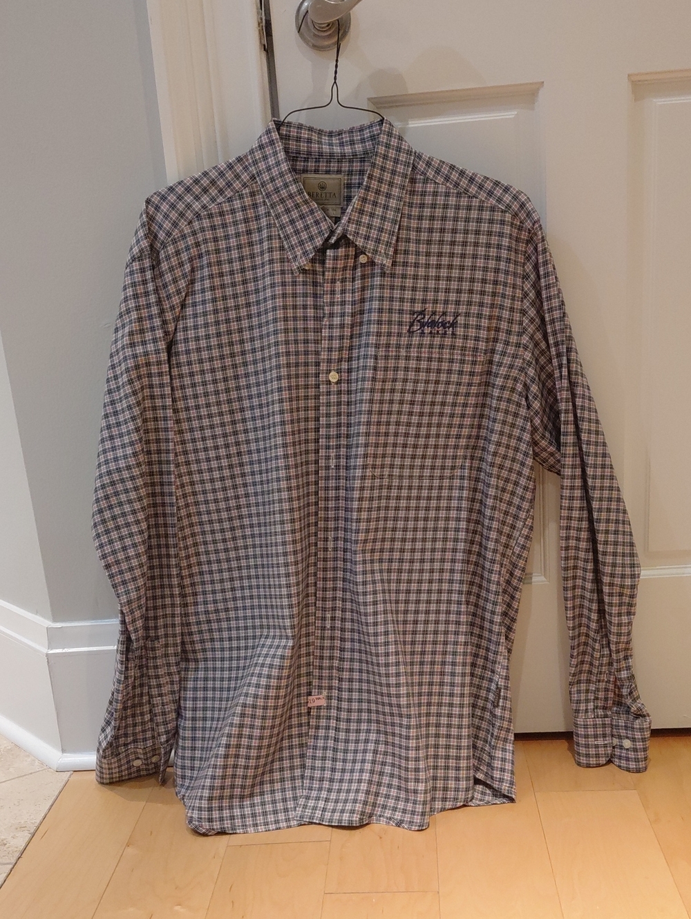 Men's Casual Button-Down Plaid Shirt - Blue & Gray